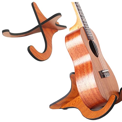 オーディオファン ウクレレスタンド 木製 X型 折り畳み式 楽器ホルダー 保護クッション付き ウクレレ マンドリン バイオリン 用 組立時 約22.5cm×21cm×14cmの外観・全体像 画像