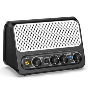LEKATO ギターアンプ 小型 10W ミニアンプ エレキギターアンプ ヘッドホン Bluetooth クリーン/オーバード AUX IN 2つサウンドチャンネル ホワイト/白 1