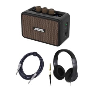 AROMA AG-04 + ヘッドホン + シールド セット ミニアンプ エレキギター・ベース対応 USB充電式 アロマ 1