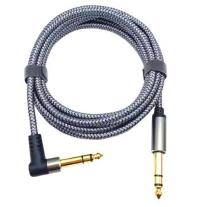 ギターケーブル、1m / 2m 6.35mm to 6.35mm TRS ステレオケーブル スタジオモニター用 電子キーボードミキサー 楽器ケーブル 1