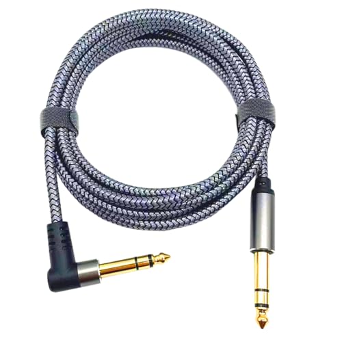 ギターケーブル、1m / 2m 6.35mm to 6.35mm TRS ステレオケーブル スタジオモニター用 電子キーボードミキサー 楽器ケーブルの外観・全体像 画像