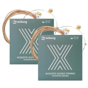 Zachary アコースティックギター弦 6弦セット 2パック フォークギター弦 長寿命 防錆コーティング 滑らかなタッチ・明るくクリアな音色 初心者にも 1