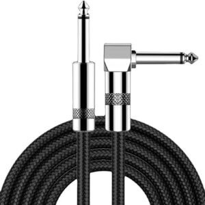 TRkinギターシールドギターケーブル長3 m S-L型プラグベースシールド高耐久ナイロン断線しにくい楽器用ケーブルベース/キーボード/アンプ/ドラム適用（ブラック） 1