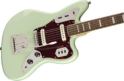 Squier by Fender エレキギター Classic Vibe '70s Jaguar®, Laurel Fingerboard, Surf Green ソフトケース付きの外観・全体像 画像