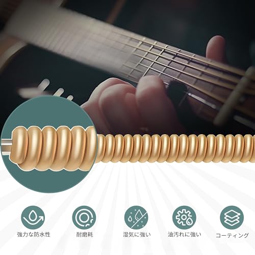 Zachary アコースティックギター弦 6弦セット 2パック フォークギター弦 長寿命 防錆コーティング 滑らかなタッチ・明るくクリアな音色 初心者にもの特徴・詳細 画像