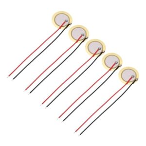 uxcell 圧電ブザー 5個セット 圧電サウンダ 20mm 汎用ブザー 厚さ0.33 mm セラミックブザー セラミックディスク 電子機器 アラーム・センサー用 1