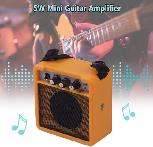 ギターアンプスピーカー,5W ミニギターアンプ アンプスピーカー 3.5mm および 6.35mm 入力 1/4 インチ出力 ボリュームトーン調整オーバードライブをサポートの詳細・まとめ 画像