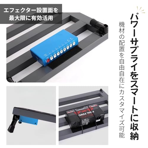 COZENTA ギター エフェクターボード 軽量 アルミ合金 傾斜型 ペダルボード 携帯式 (34x27)の特徴・詳細 画像