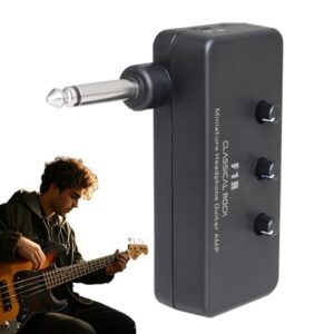 エレキギターアンプ - ミニベースギタースピーカー、トーン調整可能なポータブル楽器サウンドボックス、初心者大人プレーヤー向けの小型練習アンプ | エレキギターアンプホームスタジオステージ旅行屋外コンサートセットアップ 1