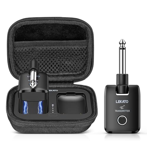 LEKATOワイヤレスギターシステム 充電ボックス付き 2.4GHz 充電式オーディオワイヤレスギター送信機受信機 オーディオシステム/エレキギター/ベース用 高忠実度サウンドの外観・全体像 画像