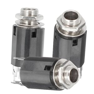 Generic ギタージャック メスステレオパネルマウント 6.35mm TRSオーディオコネクター 交換用DIYアクセサリー 3個セット 1
