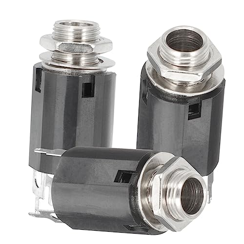 Generic ギタージャック メスステレオパネルマウント 6.35mm TRSオーディオコネクター 交換用DIYアクセサリー 3個セットの外観・全体像 画像