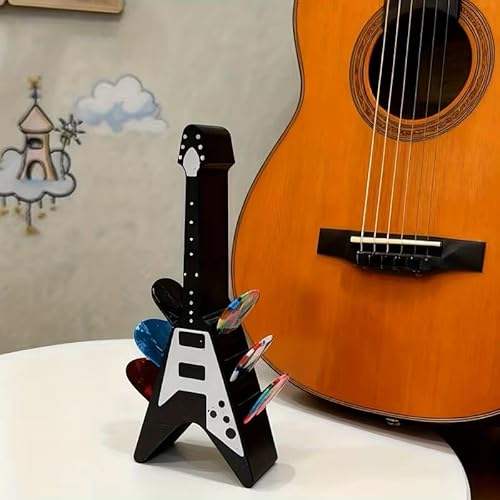 ギターピックホルダー ピック収納 ベース付き アクリルエレキギターピックストック ディスプレイ ミュージシャン ベーシスト向け 携帯用大容量 3Dプリント製ケース 男性への贈り物の詳細・まとめ 画像
