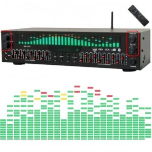 Kizare ステレオ グラフィック イコライザー バンドオーディオイコライザー オーディオイコライザー 31 バンド Bluetooth 5.4 デュアル 10 バンド独立チューニング ノイズリダクション機能付き コンサート ステージ パフォーマンス レコーディング スタジオに適しています (43*19*13cm,EQ9100) 1