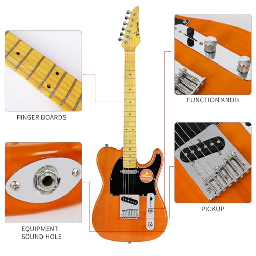 Bullfighter エレキギター TLテレキャスター大人 初心者セット ロック プロ パフォーマンス エレキギター セット TLタイプ SSピックアップ (Wood)の詳細・まとめ 画像