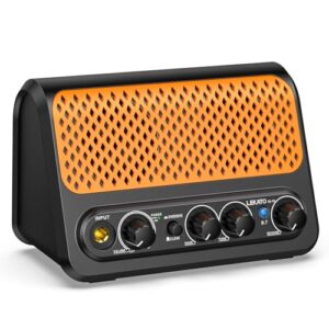 LEKATO ギターアンプ 小型 10W ミニアンプ エレキギターアンプ ヘッドホン Bluetooth クリーン/オーバード AUX IN 2つサウンドチャンネル オレンジ 1