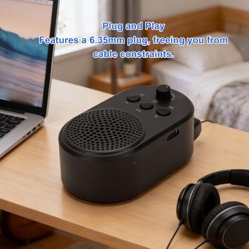 Acogedor ポータブルギターアンプ、5W充電式Bluetooth USBエレキギターアンプ、タイプC充電付き、6時間再生時間、低音電子楽器屋内練習旅行用の特徴・詳細 画像