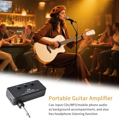 エレキギターアンプ - ミニベースギタースピーカー、トーン調整可能なポータブル楽器サウンドボックス、初心者大人プレーヤー向けの小型練習アンプ | エレキギターアンプホームスタジオステージ旅行屋外コンサートセットアップの詳細・まとめ 画像