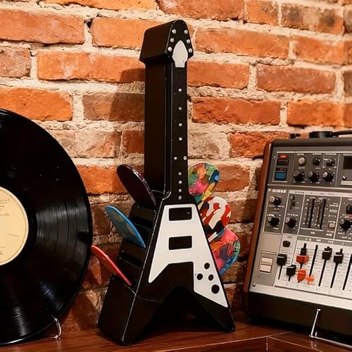 ギターピックホルダー ピック収納 ベース付き アクリルエレキギターピックストック ディスプレイ ミュージシャン ベーシスト向け 携帯用大容量 3Dプリント製ケース 男性への贈り物の特徴・詳細 画像