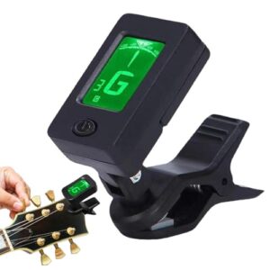 ギターチューナークリップオン、LEDスクリーンエレクトロニックデジタルギターチューナー、アコースティックギターエレクトロニックチューナー、エレキギター用の正確なチューニングチューナークランプ、ウクレレ、バイオリン、ベース、バンジョー 1