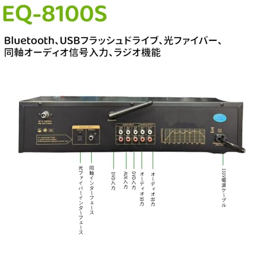 Moripe ステレオ グラフィック イコライザー 31 バンド オーディオ Bluetooth 5.4同軸光デジタルオーディオデコード、ノイズリダクション、 コンサート、ステージ、レコーディングスタジオ用 (EQ8100,ブラック)の特徴・詳細 画像