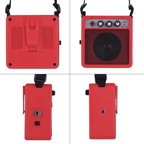 ギターアンプスピーカー,5W ミニギターアンプ アンプスピーカー 3.5mm および 6.35mm 入力 1/4 インチ出力 ボリュームトーン調整オーバードライブをサポートの特徴・詳細 画像