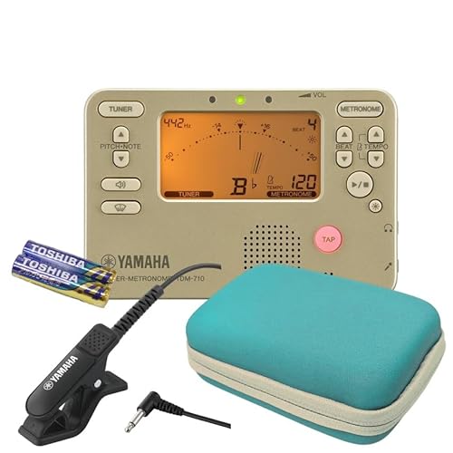 ヤマハ YAMAHA チューナーメトロノーム TDM-710GLM マイク付き セミハードケース(ターコイズ色)セット 吹奏楽 ブラバン チューナーの外観・全体像 画像