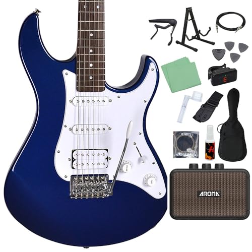 YAMAHA PACIFICA012 エレキギター 入門モデル SSHピックアップ ヤマハ パシフィカ (ミニアンプ初心者セット, ダークブルーメタリック)の外観・全体像 画像
