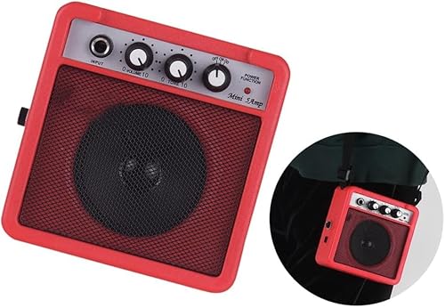 ギターアンプスピーカー,5W ミニギターアンプ アンプスピーカー 3.5mm および 6.35mm 入力 1/4 インチ出力 ボリュームトーン調整オーバードライブをサポートの特徴・詳細 画像