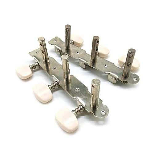クラシックギターチューニングペグクロームメッキマシンヘッドチューニングキーチューナークラシックギター用シングルホール1L 1Rペグホワイトマシンヘッドキー弦チューナーヘッド用の特徴・詳細 画像