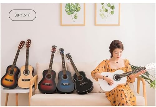 クラシックギター 30インチ 子供/大人用 初心者向け ミニギター ナイロン弦 全長76cm 練習用 6カラー アコースティックギター エントリーモデル (ブルー)の特徴・詳細 画像